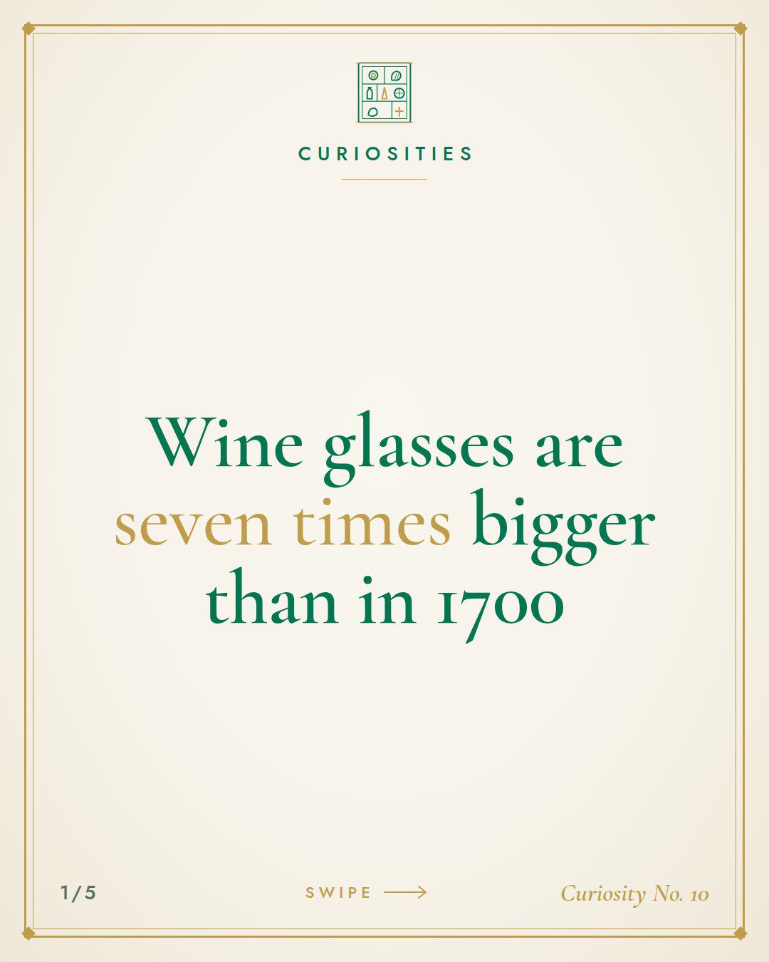 Plate reading: Wine glasses are seven times bigger than in 1700