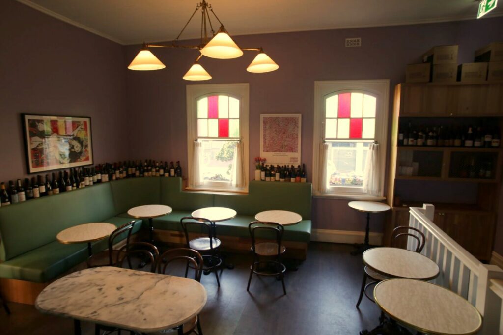 The upstairs lounge at Bar Septimus in late afternoon light